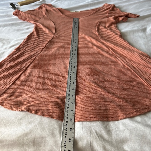 Promesa‎ Women's Short Sleeve Babydoll Mini Dress Semi-Sheer Salmon L Festival - Picture 9 of 11